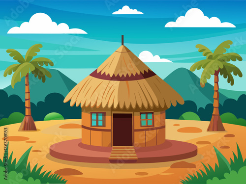 vector of African hut