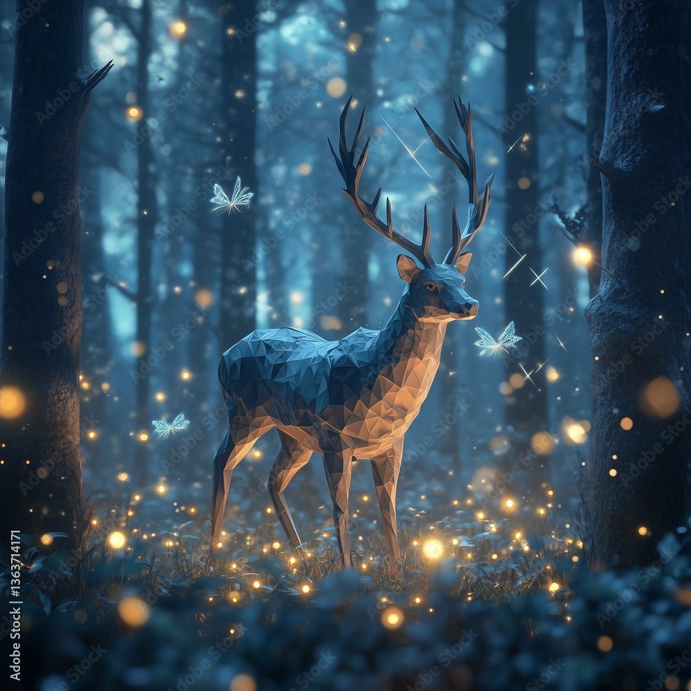 Enchanted Deer in a Luminous Twilight Forest – Surreal Fantasy Nature Art with Mystical Ambiance Enchanted Deer in a Luminous Twilight Forest – Surreal Fantasy Nature Art with Mystical Ambiance