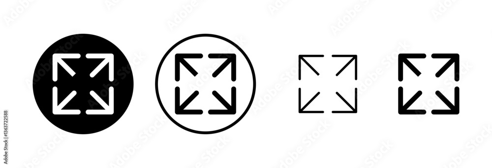 Fullscreen Icon logo design. Expand to full screen sign and symbol. Arrows symbol Fullscreen Icon logo design. Expand to full screen sign and symbol. Arrows symbol