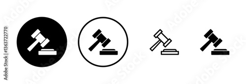 Gavel icon logo design. judge gavel sign and symbol. law icon. auction hammer