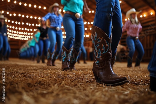 Barn Dance Boots on Straw