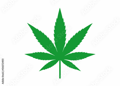 Marijuana Leaf Emblem: An isolated image of a vibrant green marijuana leaf, symbolizing various facets of its use and legality.