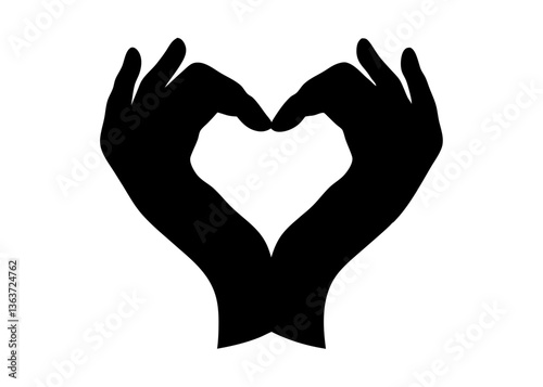 Heartfelt Gesture: Two hands gracefully form a heart, creating a poignant symbol of love, care, and human connection. A simple yet eloquent representation.