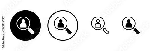 Hiring icon logo design. Search job vacancy sign and symbol. Human resources concept. Recruitment