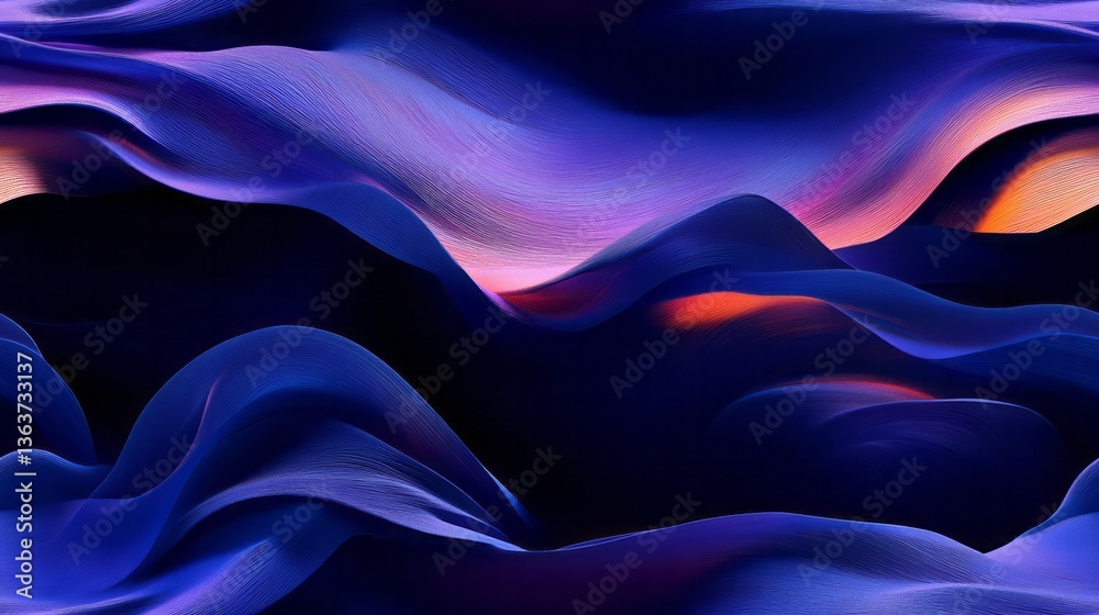 Obraz premium Abstract wavy purple shapes create a beautiful artistic composition