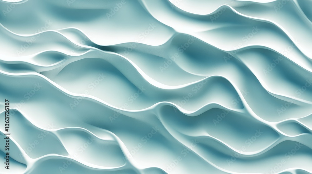 Obraz premium Abstract wavy blue and white forms create a calming visual