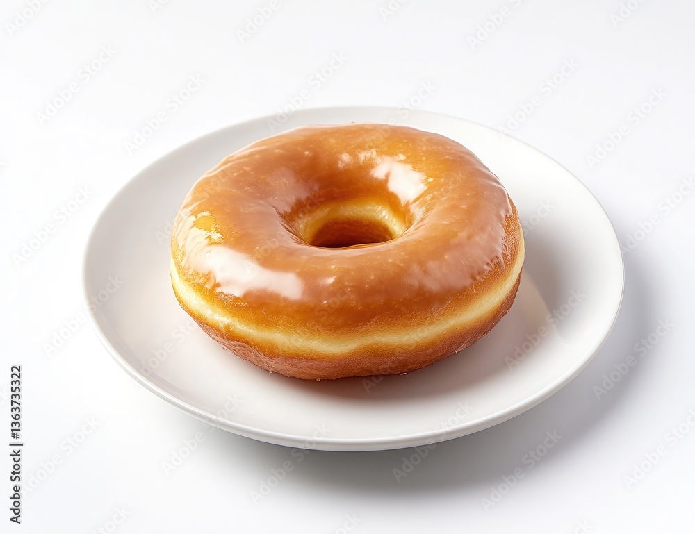 Glazed donut on a plate Glazed donut on a plate