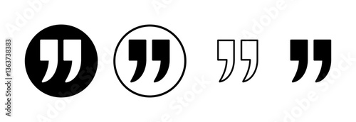 Quote icon logo design. Quotation mark sign and symbol