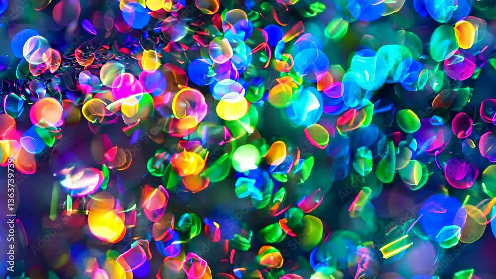 Vibrant colorful confetti burst in motion creating a dynamic and festive atmosphere with cheerful energy and celebration