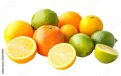 A colorful assortment of citrus fruits packed with vitamin C and natural goodness Isolated on transparent background PNG