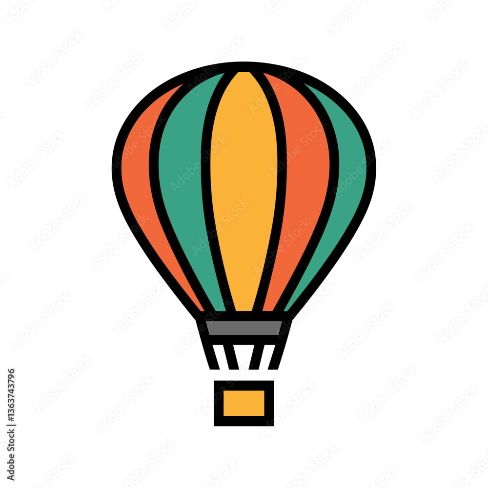 Fototapeta premium Hot Air Balloon Icon for Travel and Adventure Themes