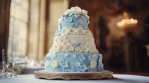 Elegant Wedding Cake in Palace photo