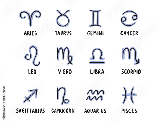 zodiac symbol horoscope for women icon doodle hand drawn. Outline drawing zodiac symbol horoscope line clipart symbol