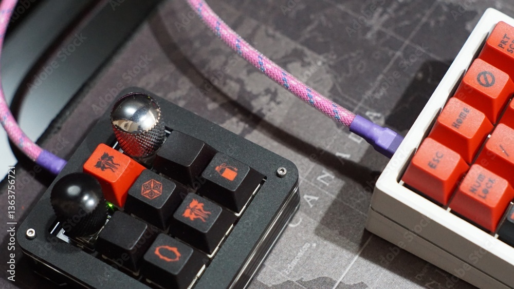 Fototapeta premium Custom Macro Pad and Keyboard Duo