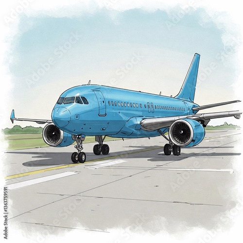 airplane in the sky AI generative