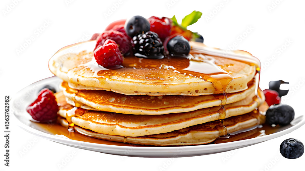 custom made wallpaper toronto digitalStack of Pancakes with Berries and Syrup Delicious Breakfast Food Photo
