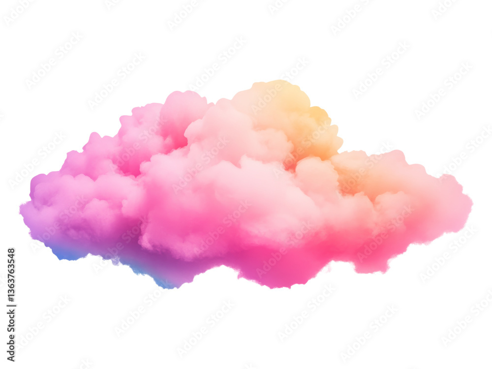 Naklejka premium Colorful Vibrant Cloud with Pink and Orange Hues