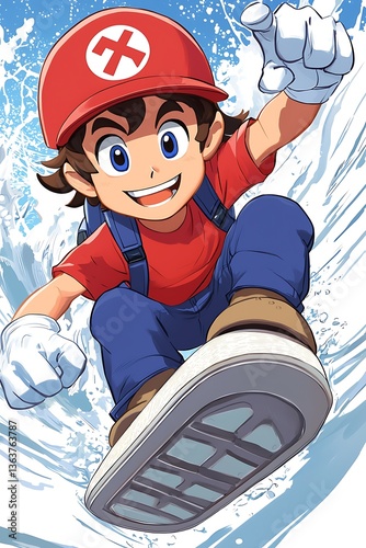 Kid Snowboarder Mountain