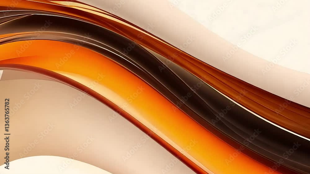 Abstract curved layers in earthy tones, creating a flowing, dynamic form against a warm backdrop