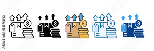 Inflationary Economy Icon Set Multiple Style Collection