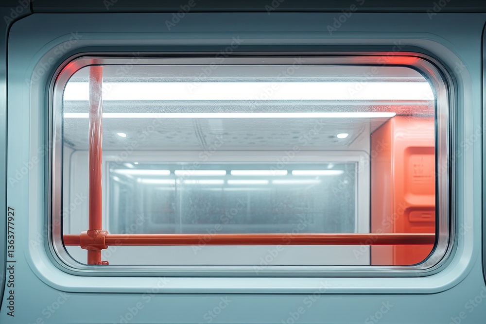 Obraz premium Interior Subway Car Through Window