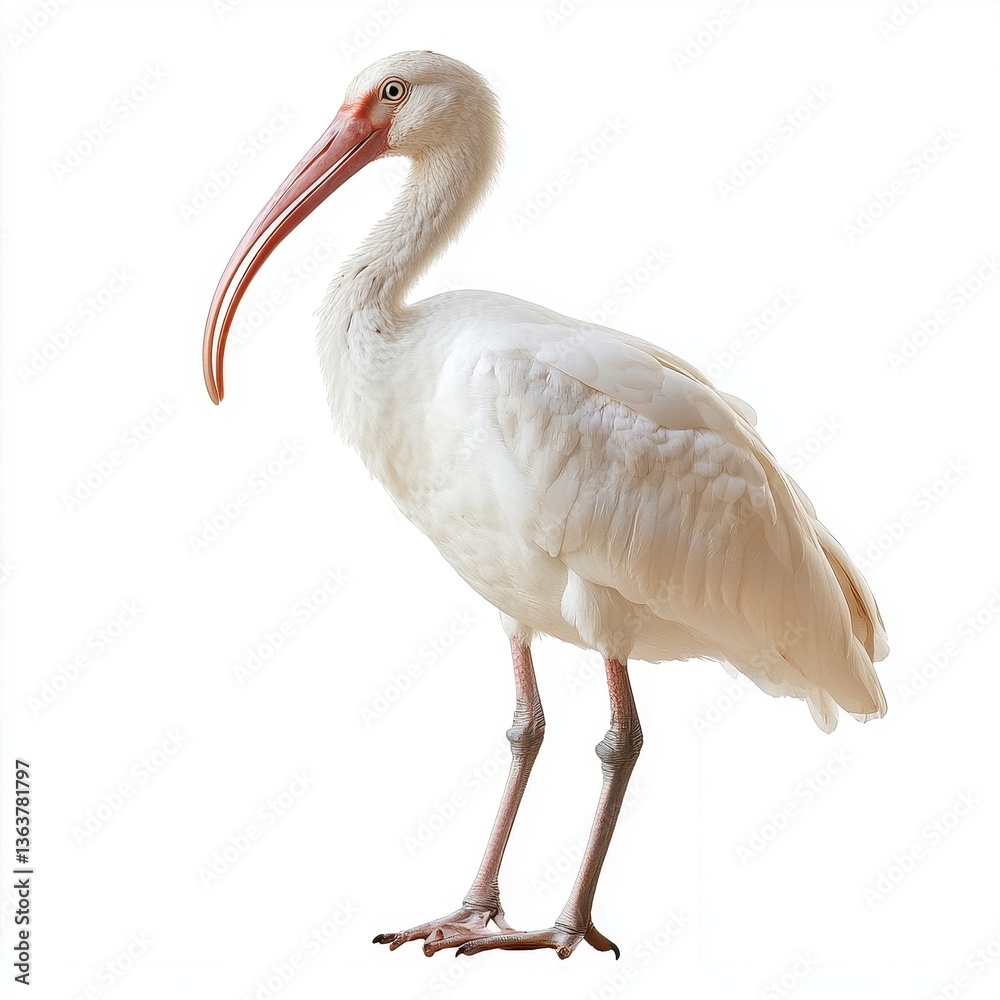 Obraz premium White ibis on white background