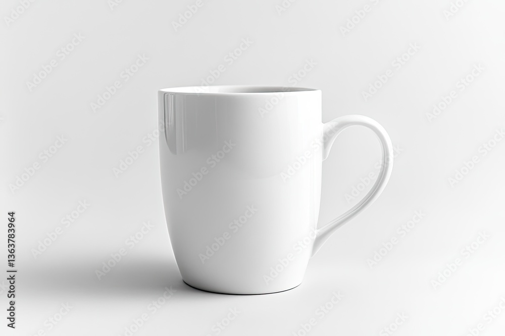 Fototapeta premium Simple white mug against plain background