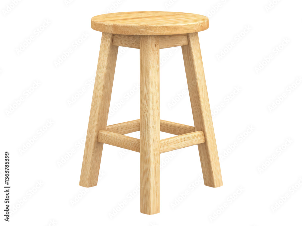 Wooden Bar Stool with Simple Design and Natural Finish Wooden Bar Stool with Simple Design and Natural Finish