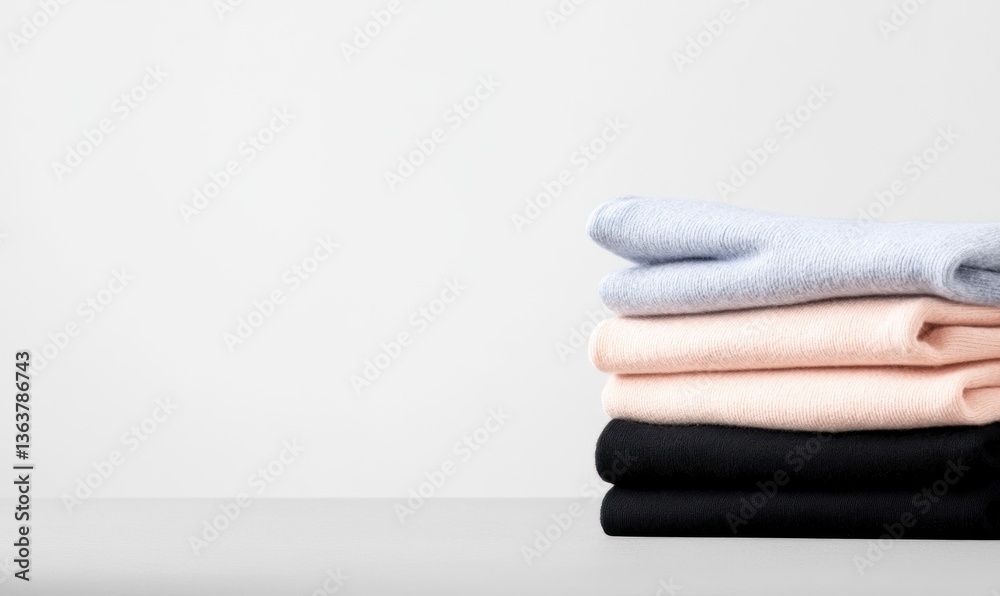 Stacked folded clothes simple background Stacked folded clothes simple background
