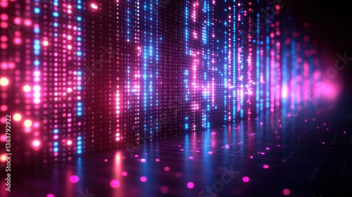 Wallpaper Mural Neon Lightscape: A Digital Symphony of Pink and Blue Torontodigital.ca