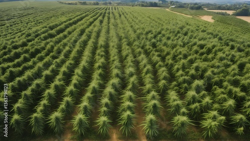 Marijuana plant at outdoor cannabis farm field