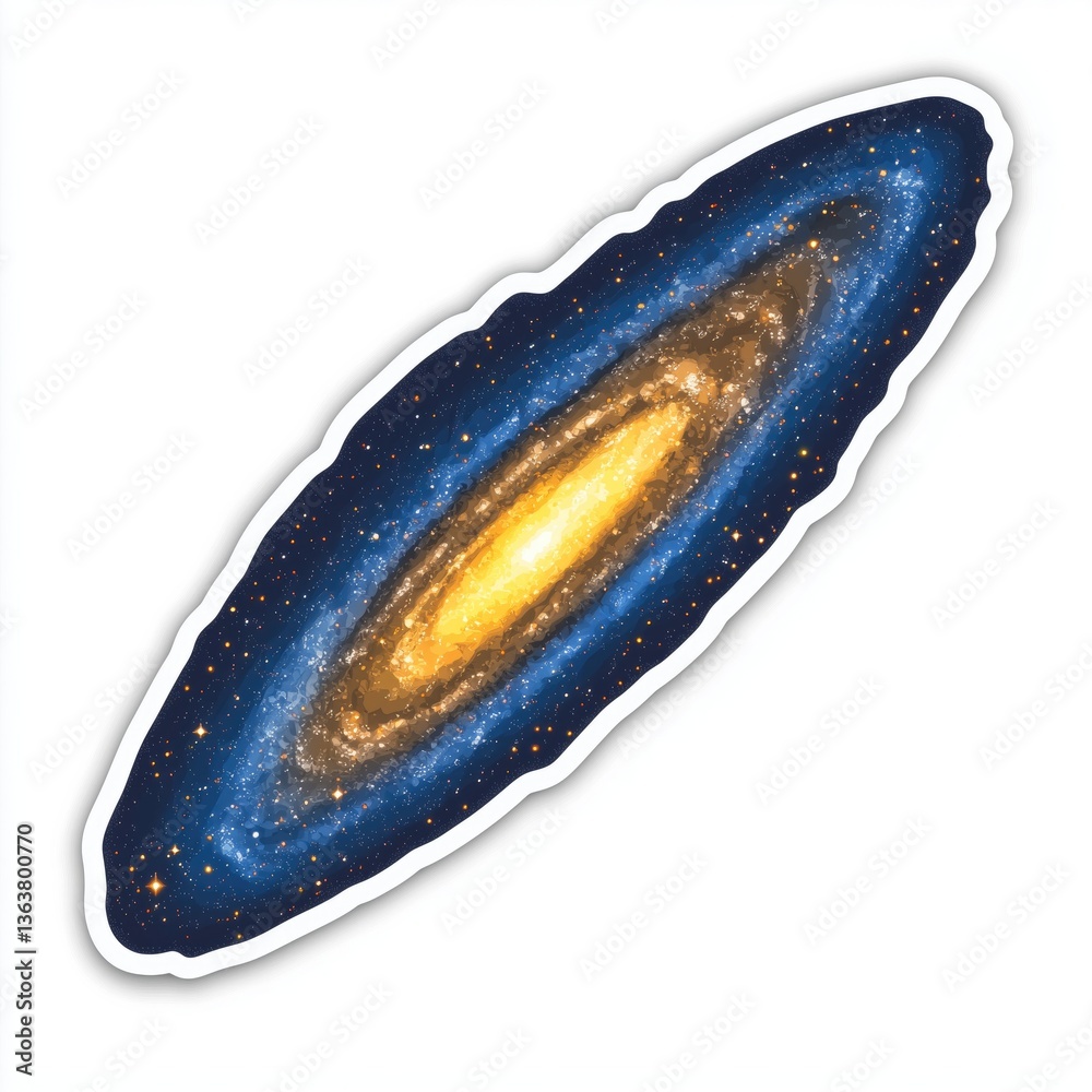 Obraz premium contour-cut sticker Milky Way aesthetic quality of the beautiful, 3d rendering, design sticker, vector art sticker, high resolution, detailed, on white background generated AI