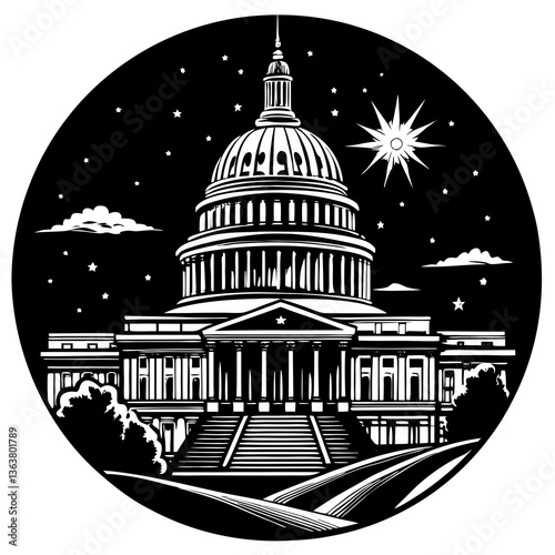 The United States Capitol building, with its iconic dome, stands as a landmark of American government and politics in Washington DC