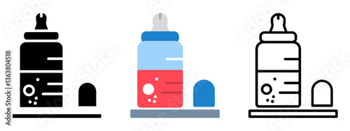 Feeder Icon, Collection of Line, Glyph and Flat Icon, Set of Line Glyph and Flat Icon