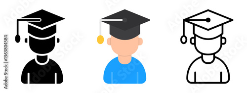 Educator Icon, Collection of Line, Glyph and Flat Icon, Set of Line Glyph and Flat Icon