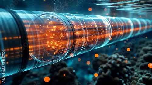 Submarine Digital Data Transmission: Futuristic Underwater Fiber Optic Cable