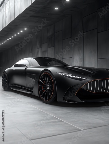 Black car in modern garage