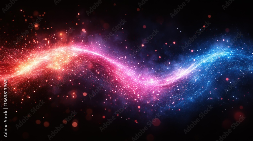 Fototapeta premium Cosmic Dance: A Symphony of Pink and Blue Nebulae