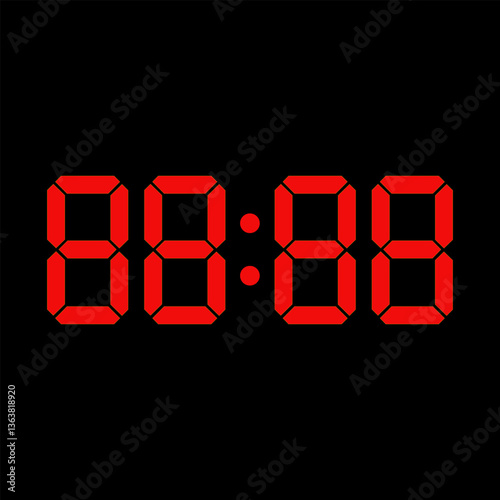 digital clock. Red electronic numbers on a black background.