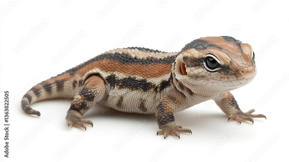 Obraz premium Young lizard on white background