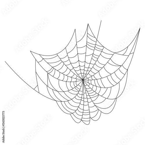hanging spider web element line art