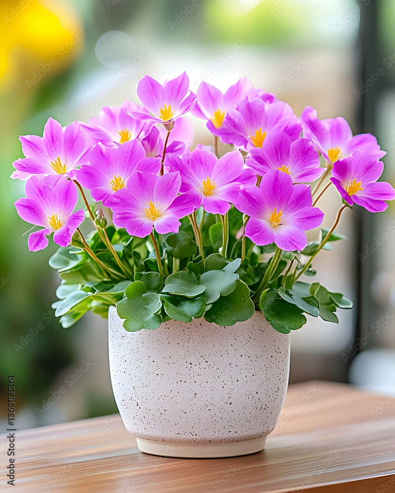 custom made wallpaper toronto digitalVibrant pink flowers in a speckled pot