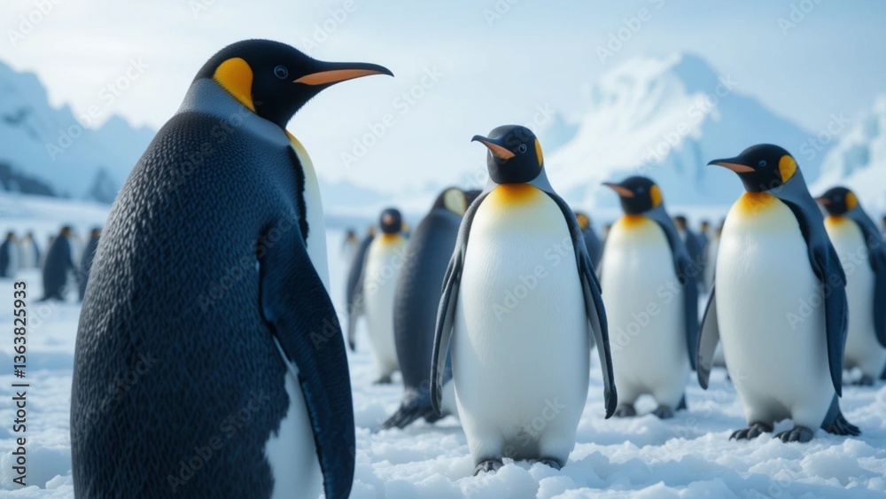 Fototapeta premium emperor penguins in antarctica
