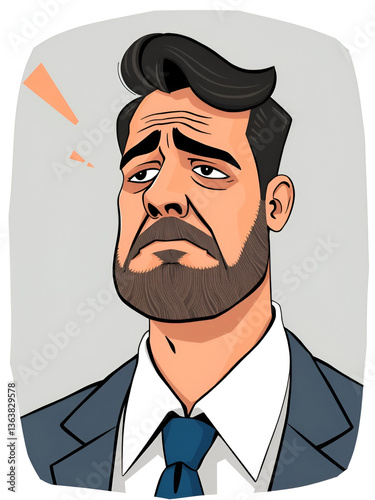 Excommunicated ostracised businessman, sad depressed frustrated man. Modern vector illustration in flat style