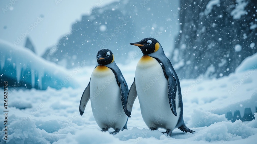 Fototapeta premium penguins on ice