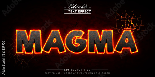Magma editable text effect.