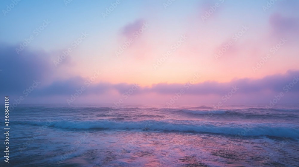 Obraz premium Pastel Ocean Sunrise with Fog