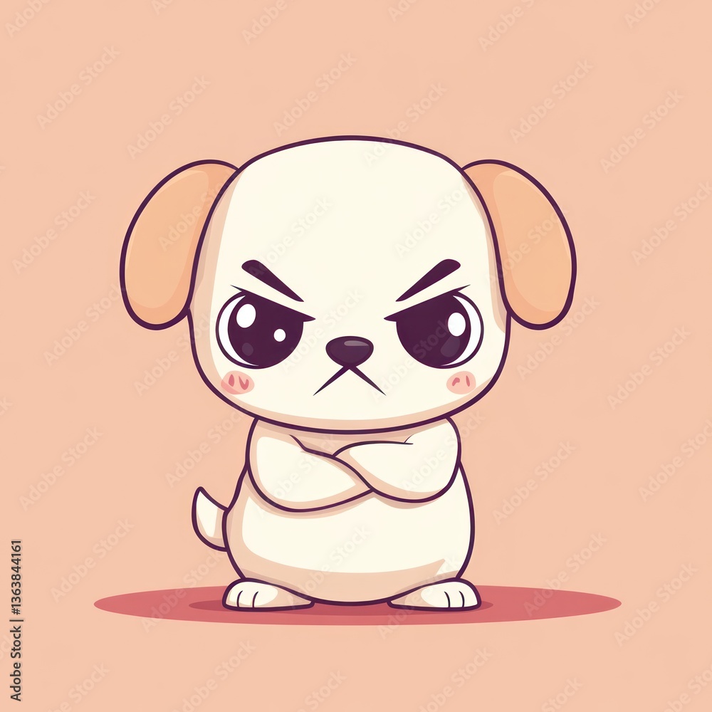 Cute, but grumpy dog illustration Cute, but grumpy dog illustration