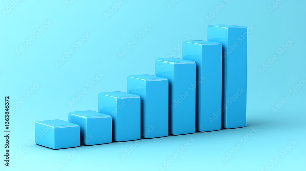 Blue Graph Ascending on Light Blue Blue Graph Ascending on Light Blue