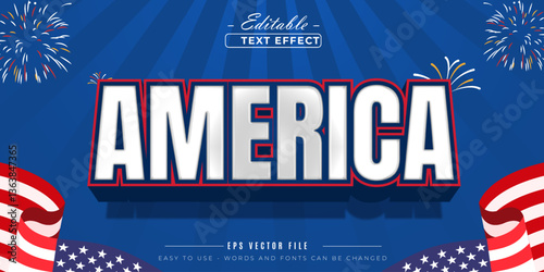 American text, editable effect text.